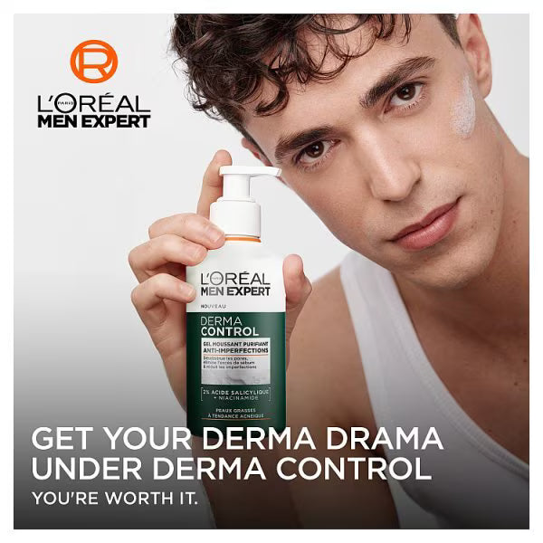 L'Oreal Paris men derma control cleansing gel 260ml, UK version