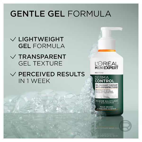 L'Oreal Paris men derma control cleansing gel 260ml, UK version