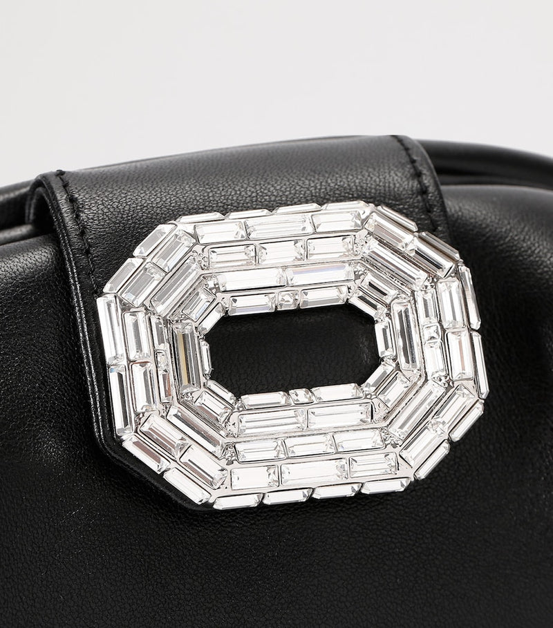 Amina Muaddi Camelia clutch bag nappa leather chain strap - British product