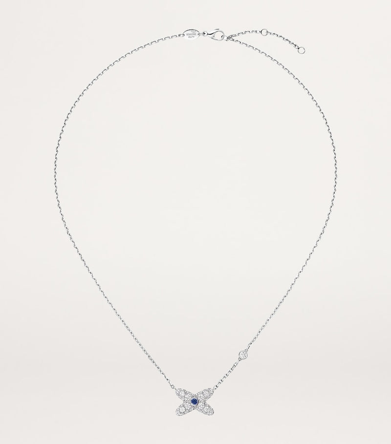 Chaumet white gold diamond sapphire necklace (British brand)