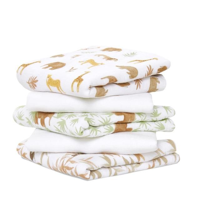 Aden+Anais essentials 5 pack cotton muslin squares tanzania 5 per pack - McGrocer