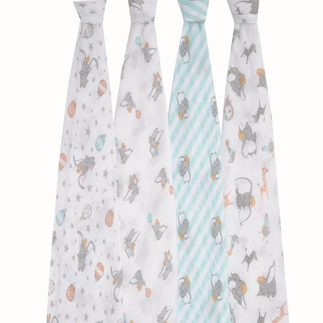 Aden + Anais Muslin Swaddle Blankets Dumbo 4 per pack - McGrocer