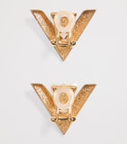 Valentino Garavani Large Je Les V logo earrings gold-tone brass crystal, imported from the UK
