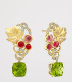 Boodles Palace Great Vine earrings with peridot garnet diamonds - British product