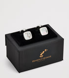 Deakin & Francis sterling silver cufflinks with mother-of-pearl inlay 1.4cm, UK version