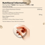 WeightWorld Lions Mane supplement 2000mg 365 tablets, imported from the UK