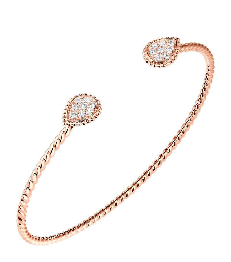 Boucheron rose gold diamond Serpent Bohème bangle (British brand)