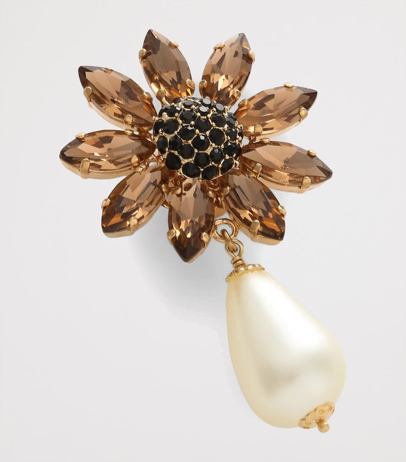 Dolce&Gabbana embellished flower clip-on earrings - British product