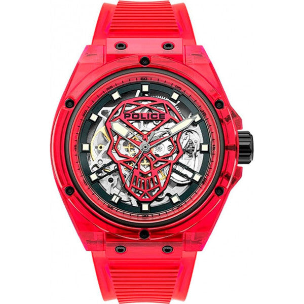 Police men's red watch - British product