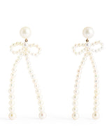 Harrods Sophie Bille Brahe Yellow Gold and Freshwater Pearl Bow Rosette Earrings- Buy online at McGrocer