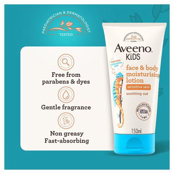 Aveeno Kids Face and Body Lotion Sensitive 150ml - British product