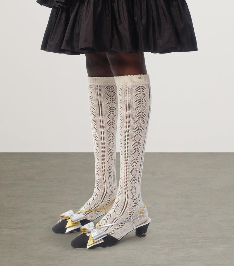 Valentino pointelle-knit cotton socks, UK version
