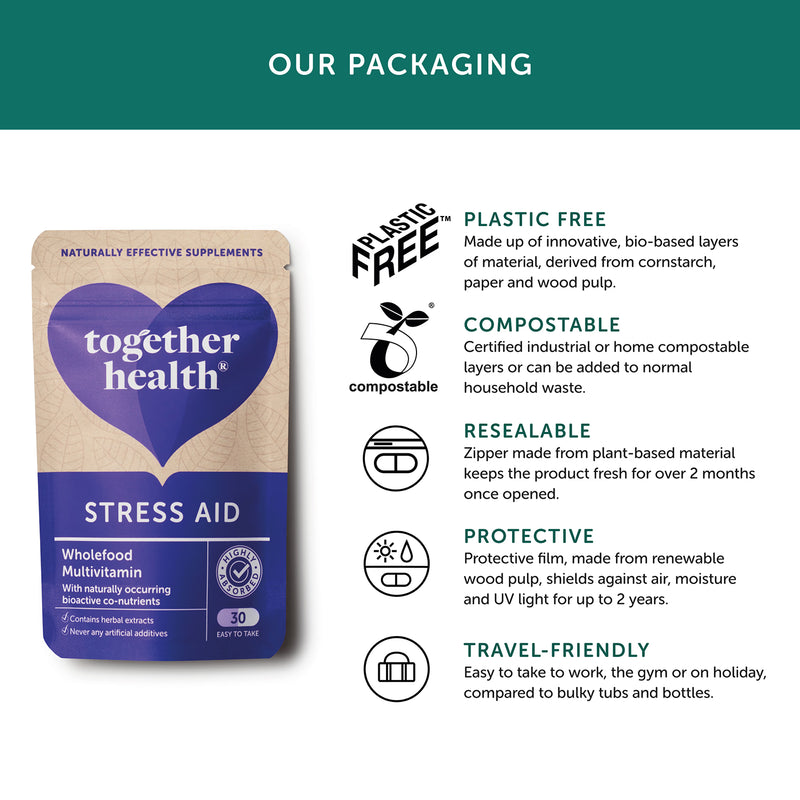 Together Health Stress Aid supplement 30 capsules, imported from the UK