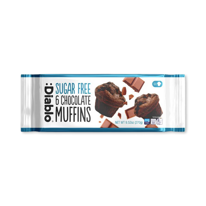 Diablo sugar free chocolate muffins 6 x 45g, UK version
