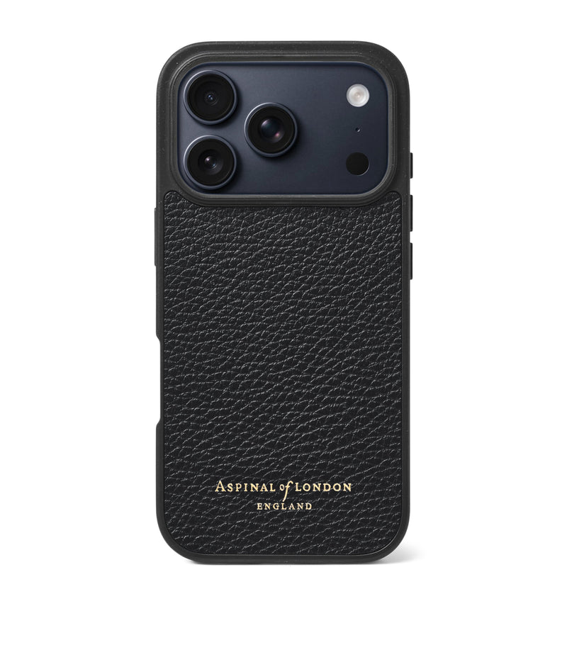 Aspinal of London Grained Leather iPhone 17 Pro Case - British product