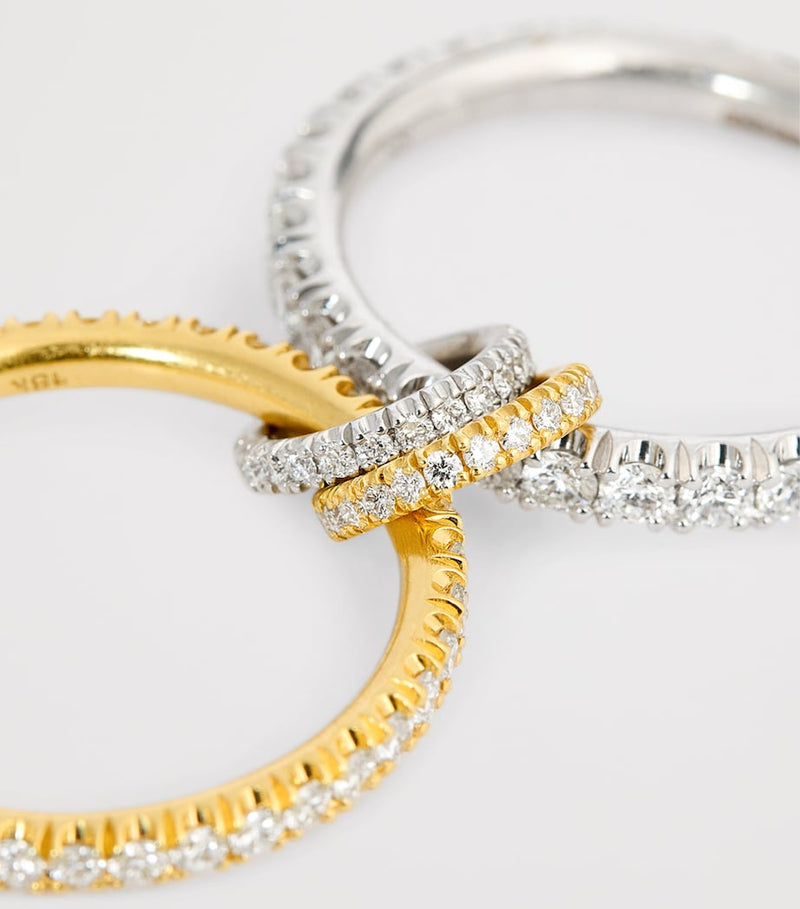 Spinelli Kilcollin Cadence ring yellow white gold diamonds, imported from the UK