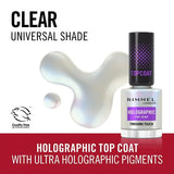 Rimmel Nail Effects Top Coat Holographic 12ml, imported from the UK