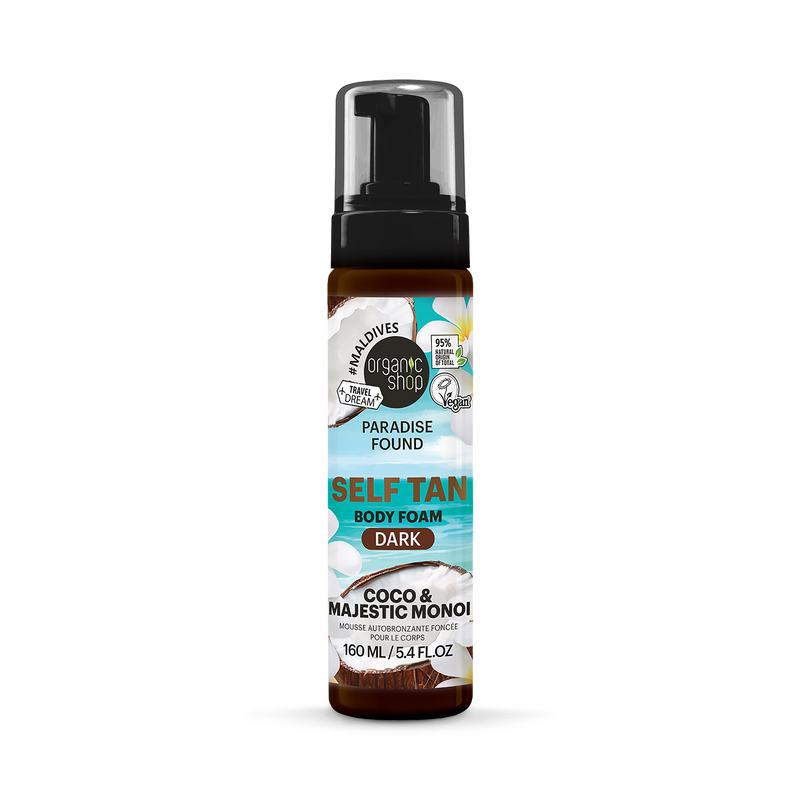 Organic Shop dark self tan body foam 160ml, imported from the UK