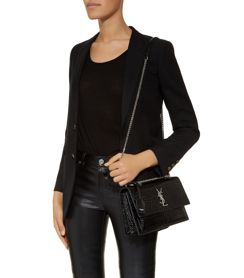 Saint Laurent croc-embossed medium shoulder bag - British product