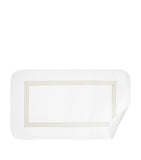Pratesi hand-embroidered Egyptian cotton percale bath mat 50cm x 90cm, imported from the UK