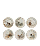 Assorted Wildlife Dessert Plate Set, 6 Pieces, 23cm Diameter