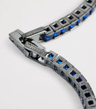 Tateossian tennis bracelet with blue spinel stones (British brand)