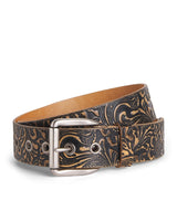 Harrods Our Legacy Leather Engraved Paisley Belt- Buy online at McGrocer
