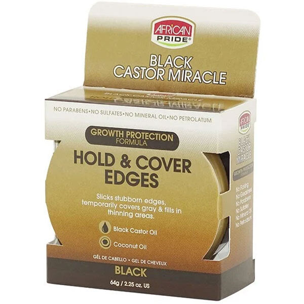 African Pride Black Castor Miracle Edges Styling Gel - British product