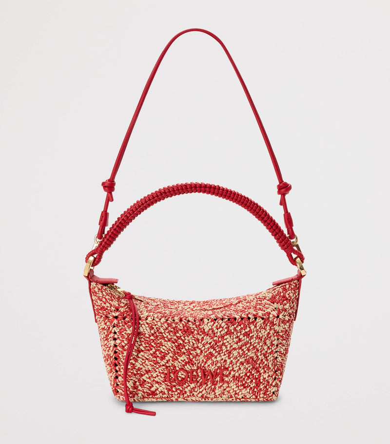 LOEWE x Paula's Ibiza raffia pouch with leather handle, UK version