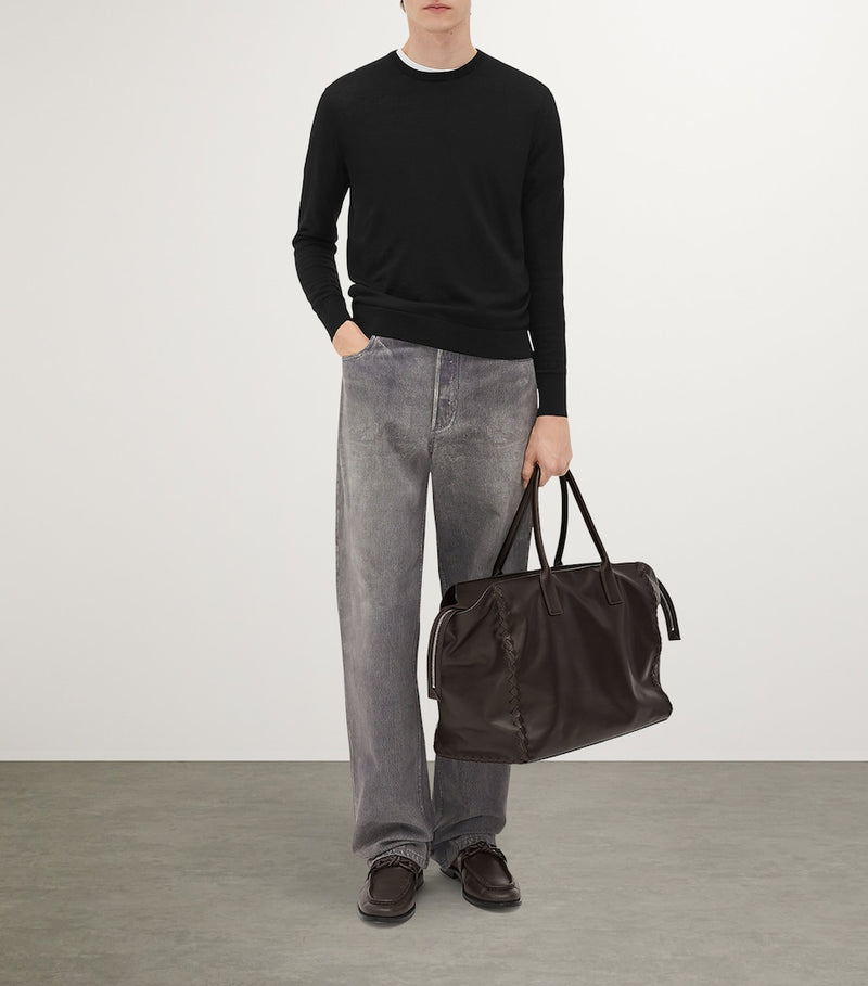 Bottega Veneta Cabat tote in calfskin, Intrecciato weave, imported from the UK
