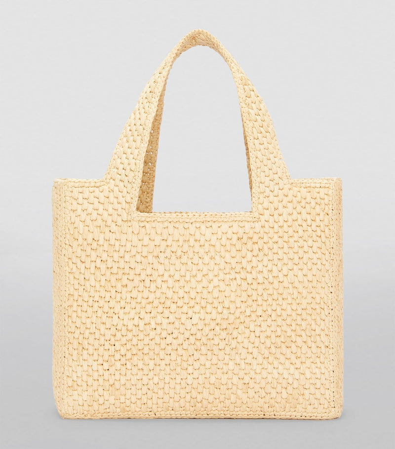 LOEWE Small Font Tote Bag raffia, imported from the UK