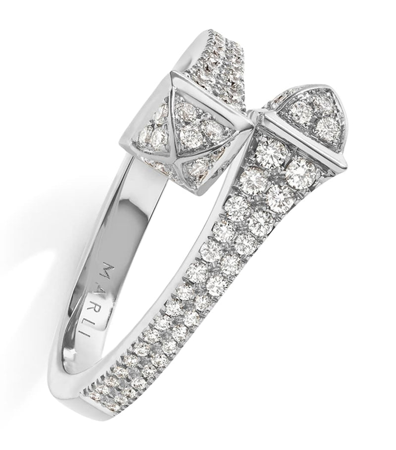 MARLI New York Cleo diamond wrap ring 18kt white gold - British product