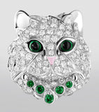 Boucheron Wladimir cat earrings with diamonds and tsavorite (British brand)