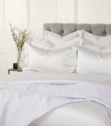 Harrods King Size Duvet Cover in Egyptian Cotton Sateen with Embroidered Trims, 230cm x 220cm- Buy online at McGrocer