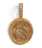 Azlee yellow gold diamond fingerprint charm, UK version