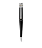 Cartier Santos de Cartier ballpoint pen with black composite and palladium accents, 14cm height - British product