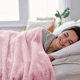 Cosi Home luxury faux fur electric heated throw pink, UK version