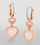 Chopard Happy Hearts earrings in rose gold opal and diamond, imported from the UK