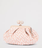Weekend Max Mara Pasticcino woven jacquard clutch bag, imported from the UK