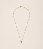 Suzanne Kalan yellow gold emerald pendant necklace adjustable chain, imported from the UK