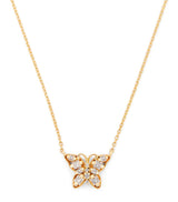 Harrods Suzanne Kalan Yellow Gold Diamond Princess Mini Butterfly Necklace- Buy online at McGrocer