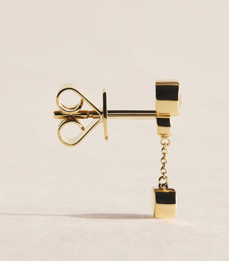 Sophie Bille Brahe yellow gold diamond single left earring - British product