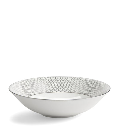 Harrods Fine Bone China Soup Bowl with Platinum Honeycomb Pattern, 20cm- Buy online at McGrocer