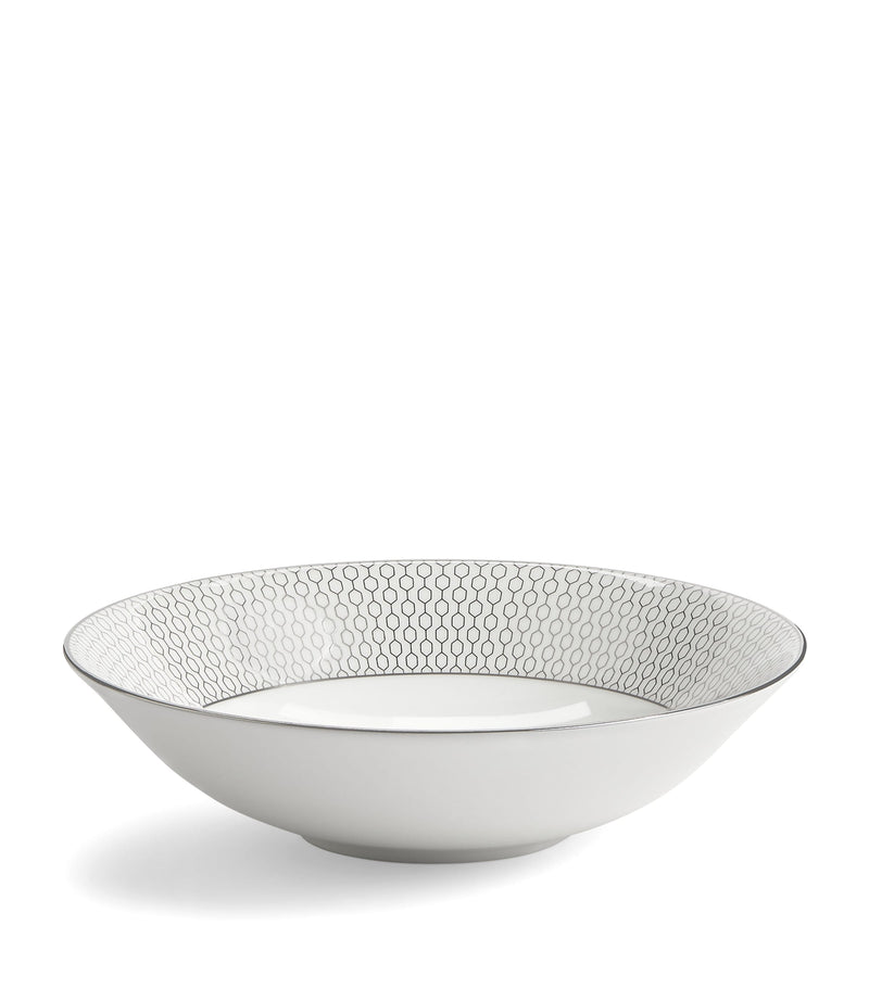Wedgwood fine bone china soup bowl with platinum honeycomb pattern 20cm (British brand)