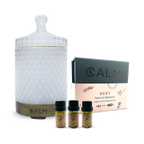 Holland & Barrett B Calm Aroma Diffuser with Rest Calm Essential Oil Set Geranium Lavender Frankincense 5ml x3- Buy online at McGrocer