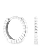 Astrid & Miyu white gold ridged huggie hoop earrings, UK version