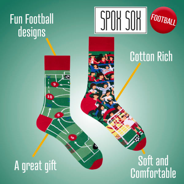 Spox Sox novelty football odd socks, UK version