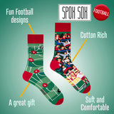 Spox Sox novelty football odd socks, UK version