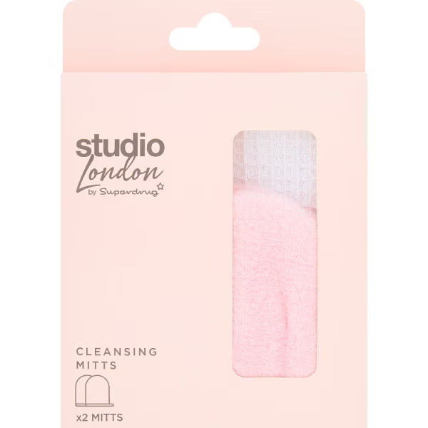Studio London Reusable Cleansing Mitts 2 Pack Set (British brand)