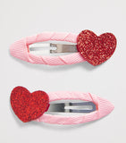 Rockahula love heart glitter hair clips, imported from the UK